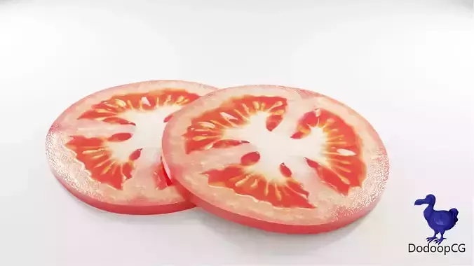 Tomato Slice - PBR Photorealistic 3D Model Low-poly 3D model