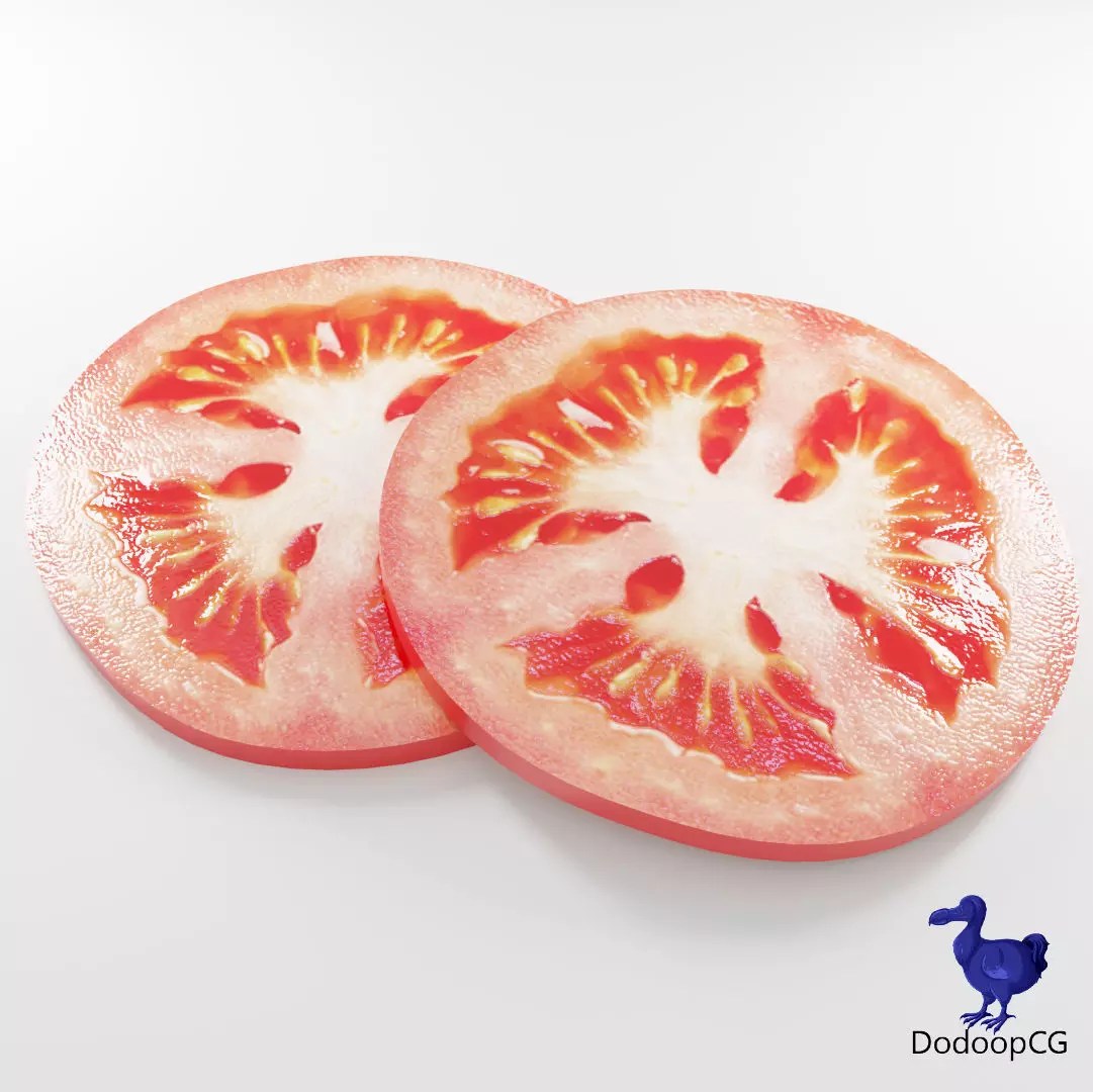 Tomato Slice - PBR Photorealistic 3D Model Low-poly 3D model_1