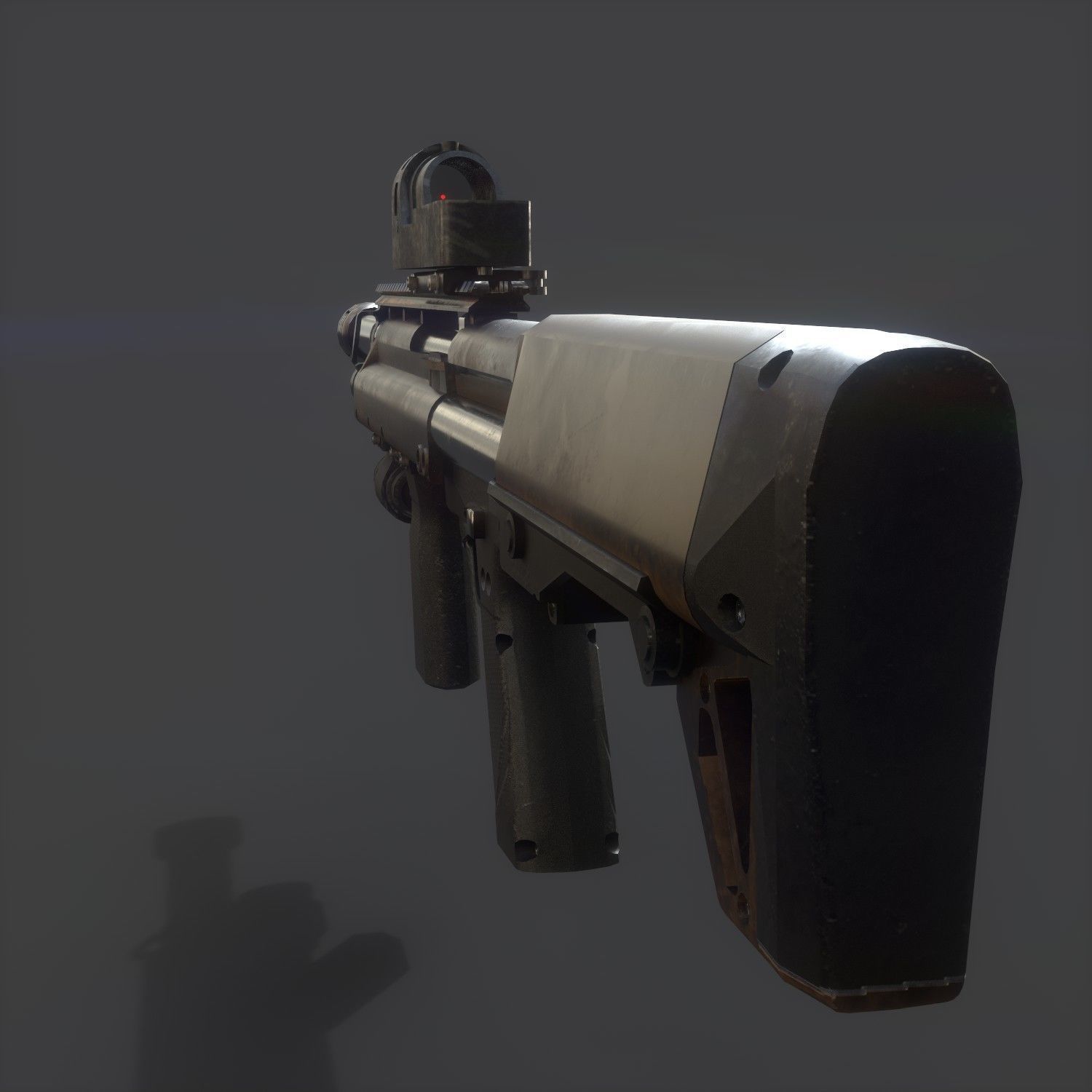 Shotgun gun with light Low-poly 3D model_2
