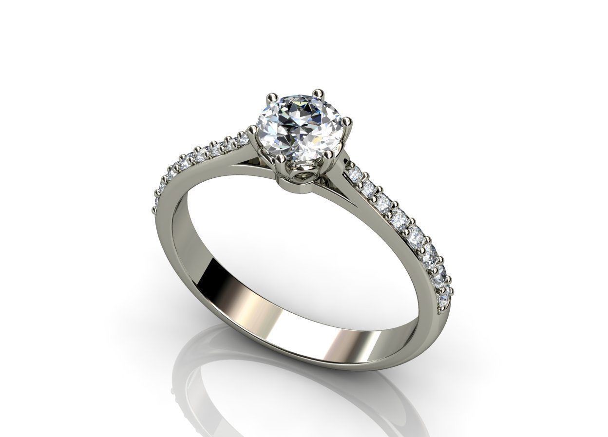 Soliter02 two diamond engagement rings 3D print model_2