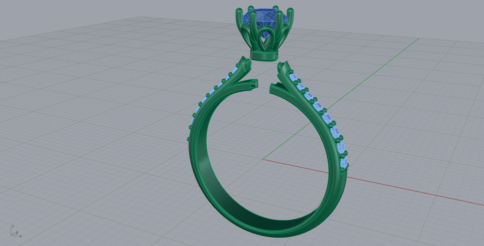 Soliter02 two diamond engagement rings 3D print model_6