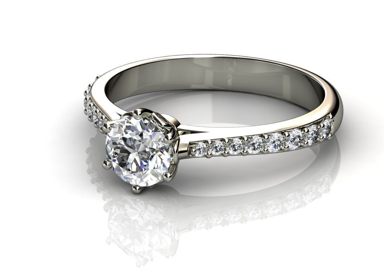 Soliter02 two diamond engagement rings 3D print model_3