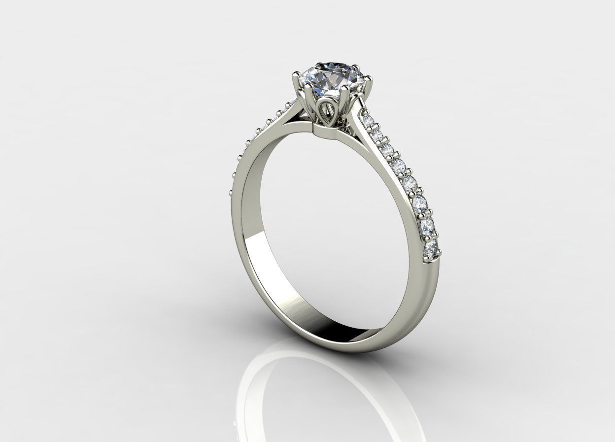 Soliter02 two diamond engagement rings 3D print model_1