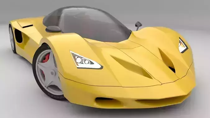 Supercar Prototype P01 Low-poly 3D model