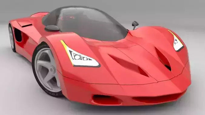 Supercar Prototype P02 Low-poly 3D model