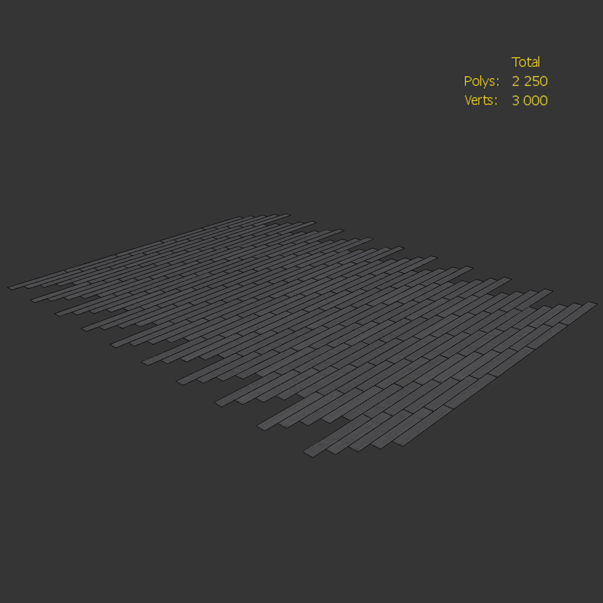 Wood floor Oak Carbon Brushed 3D model_3