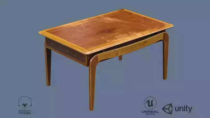 Old Cofee Table Low-poly 3D model
