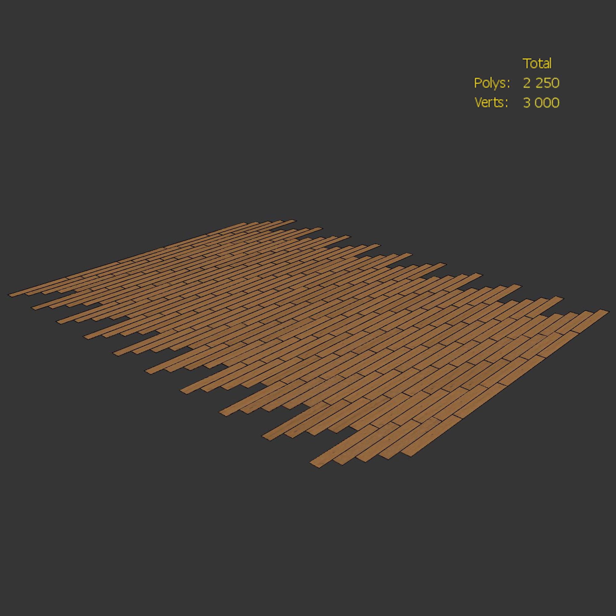 Wood floor Oak Cornell Brushed 3D model_3