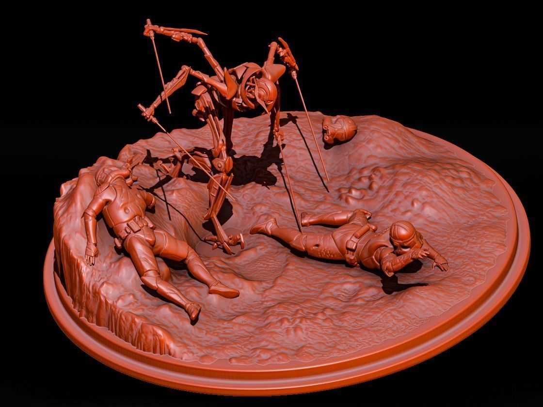 General Grievous Diorama STL 3D print model_23