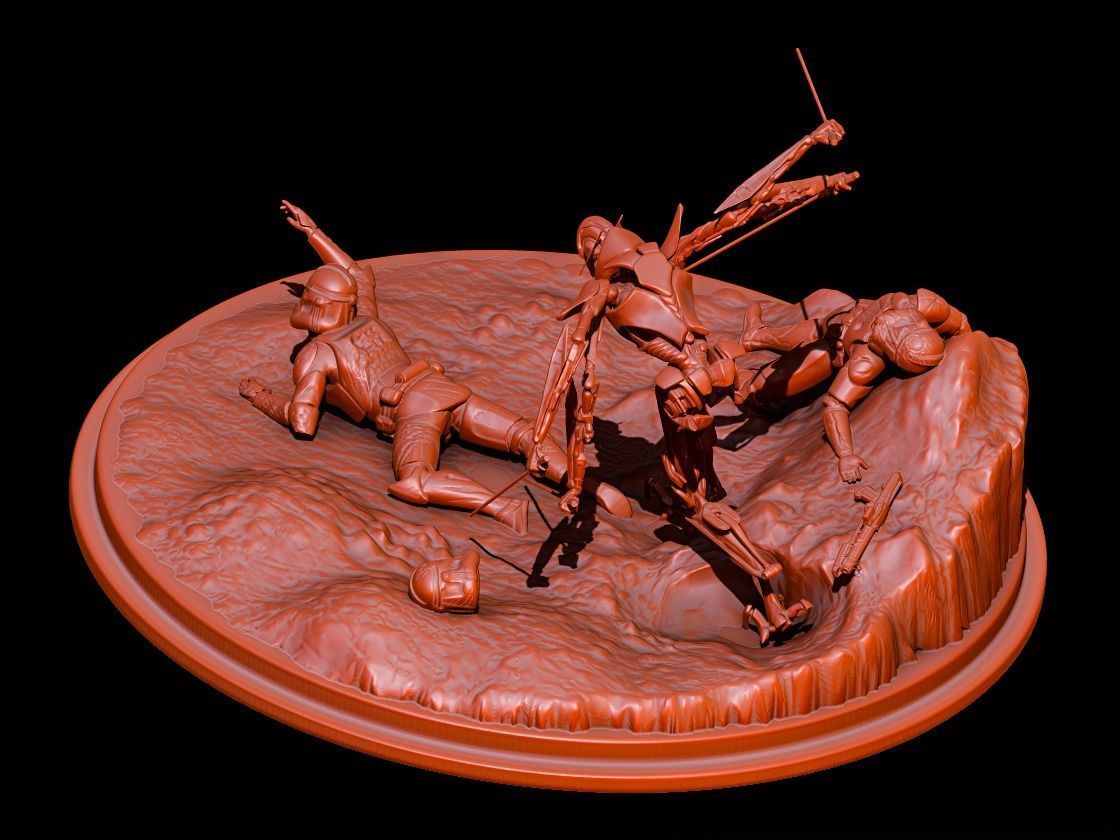 General Grievous Diorama STL 3D print model_24