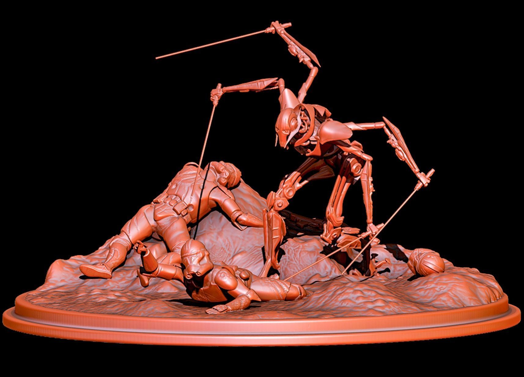 General Grievous Diorama STL 3D print model_38