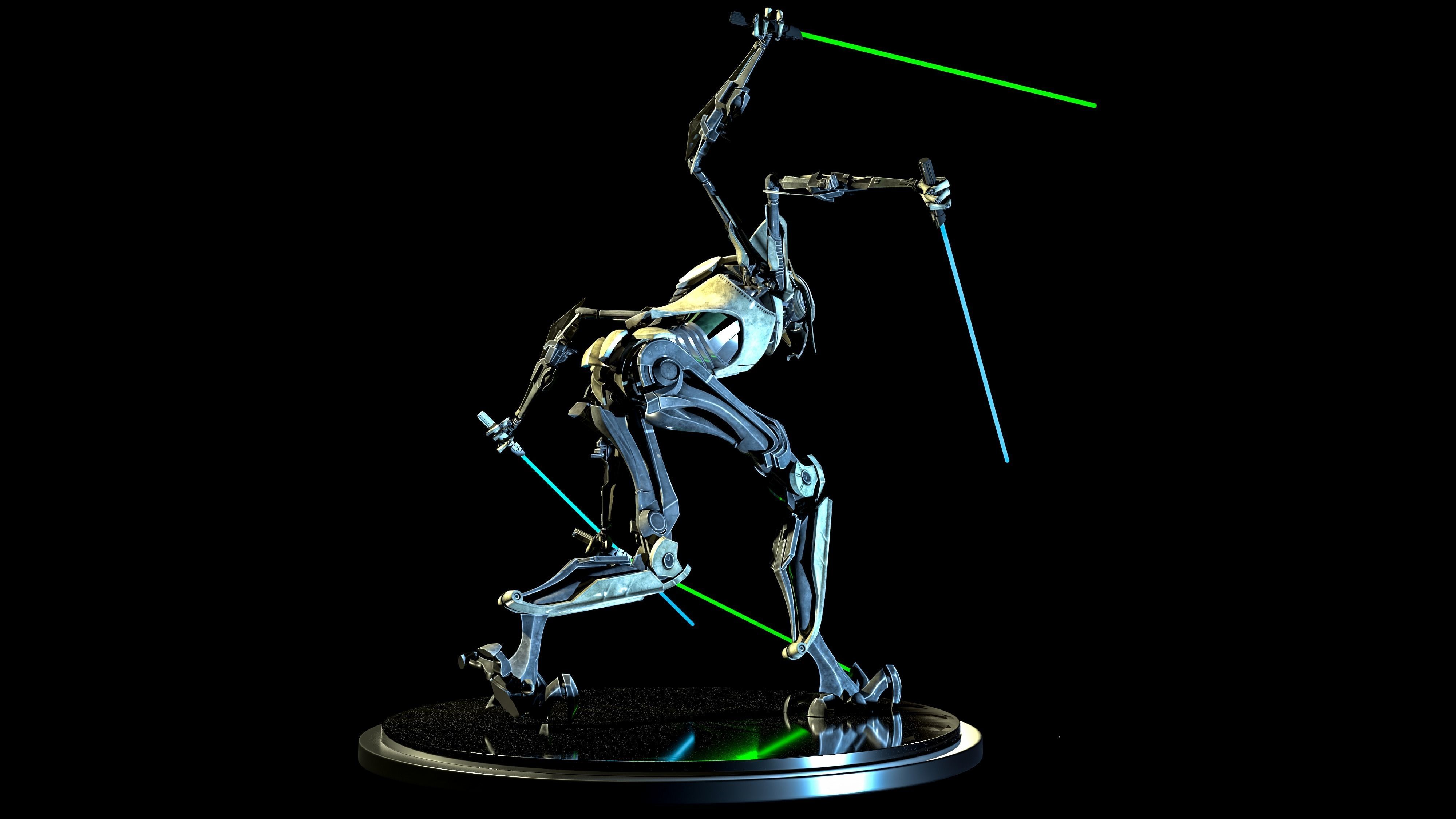 General Grievous Diorama STL 3D print model_32