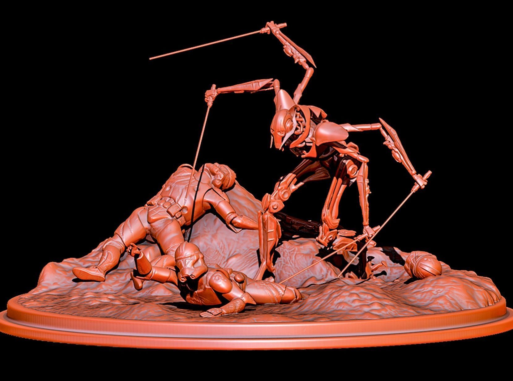 General Grievous Diorama STL 3D print model_11