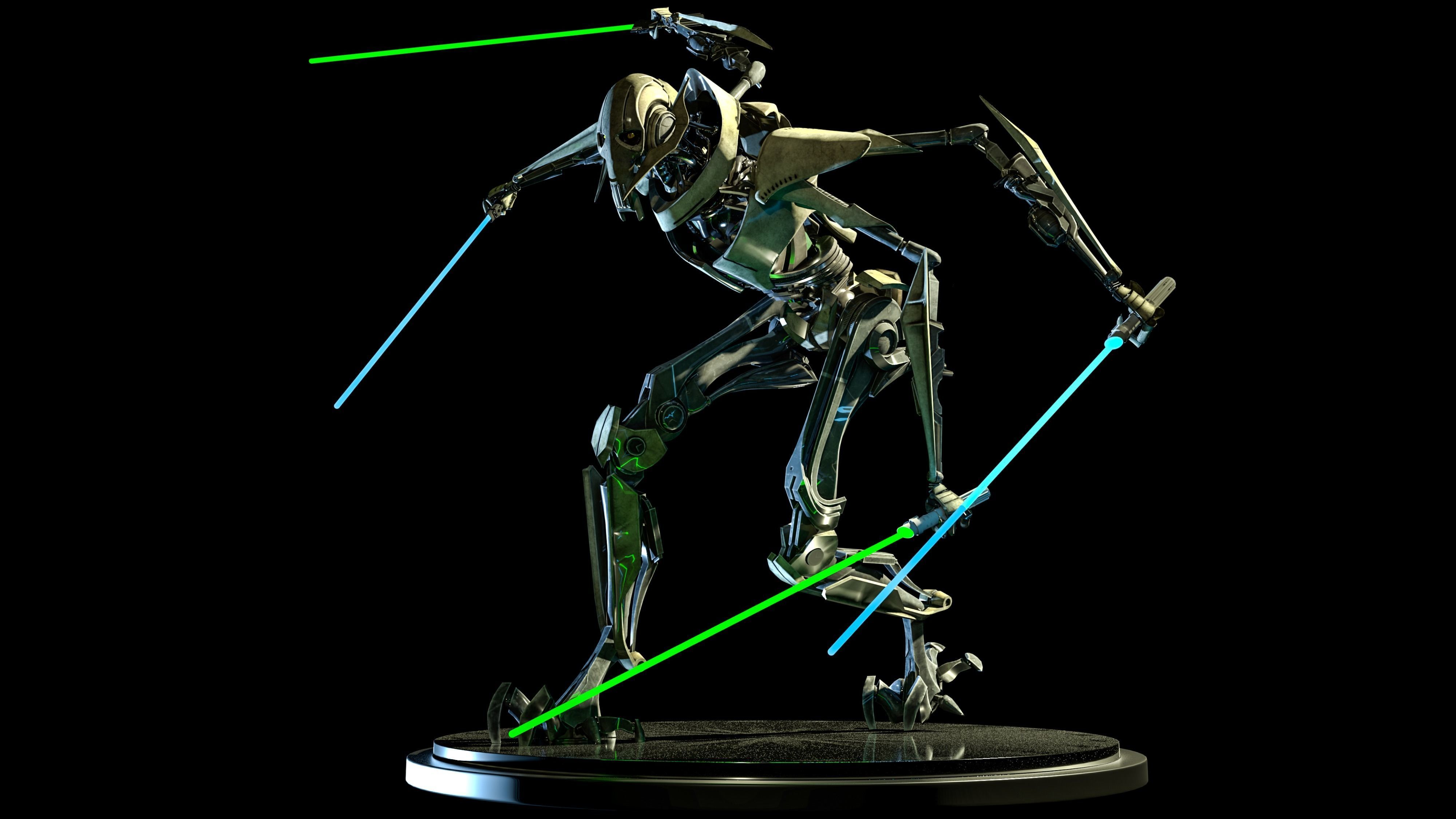 General Grievous Diorama STL 3D print model_31