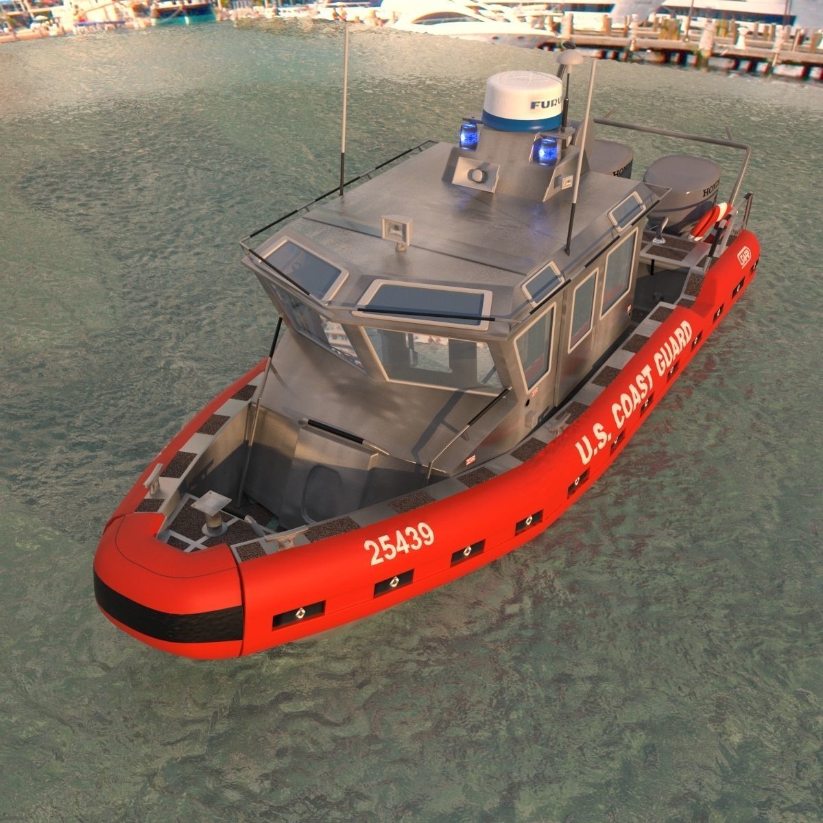 Coast Guard Patrol Boat 3D model_3