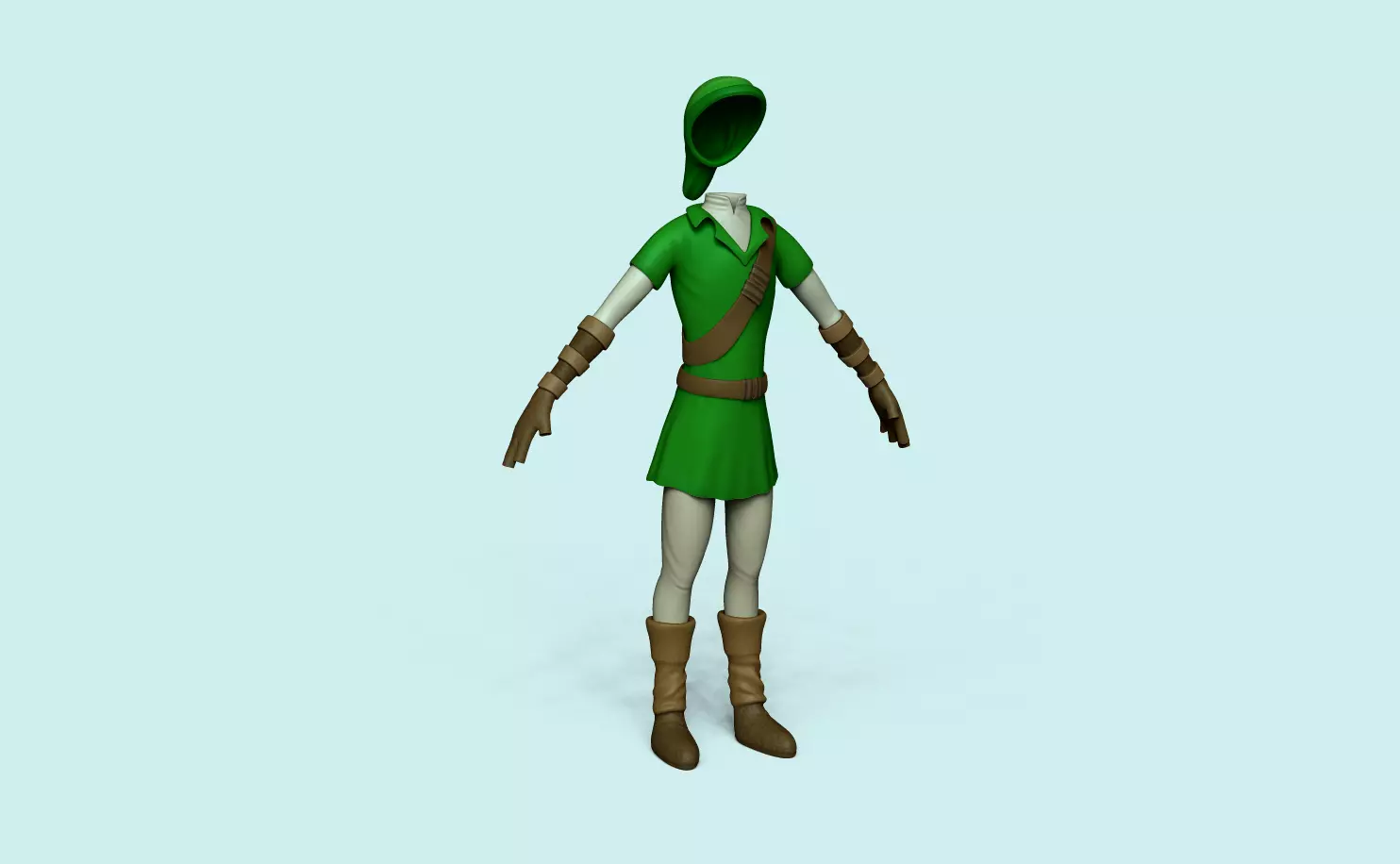 Character Outfit - inspired in Link - Legend of Zelda Low-poly 3D model_0