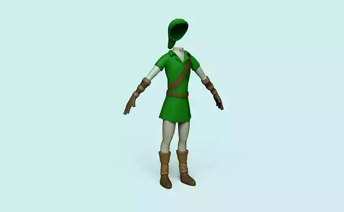 Character Outfit - inspired in Link - Legend of Zelda Low-poly 3D model