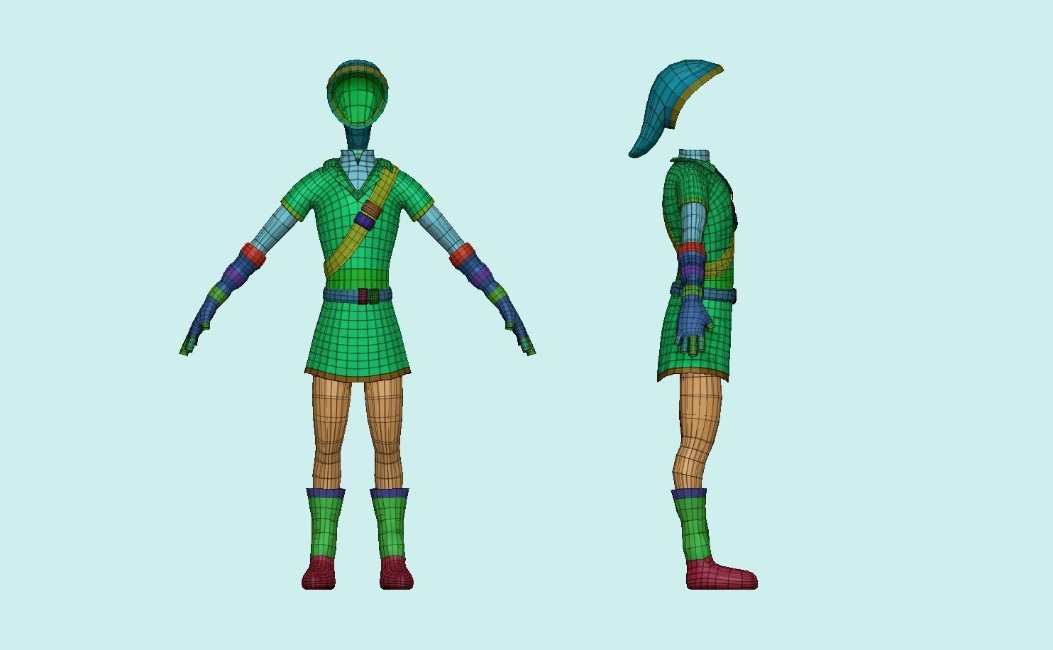 Character Outfit - inspired in Link - Legend of Zelda Low-poly 3D model_5