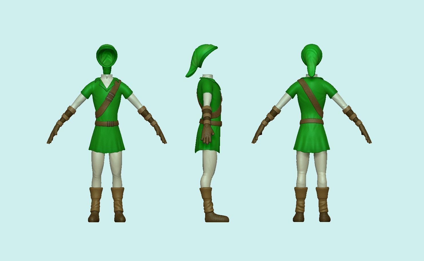 Character Outfit - inspired in Link - Legend of Zelda Low-poly 3D model_1