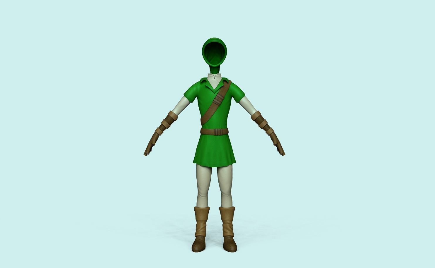 Character Outfit - inspired in Link - Legend of Zelda Low-poly 3D model_4