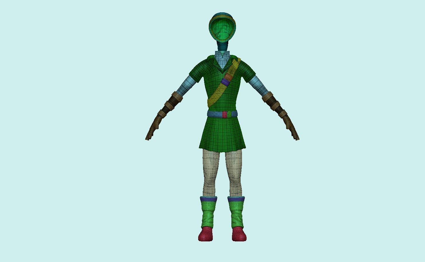 Character Outfit - inspired in Link - Legend of Zelda Low-poly 3D model_6