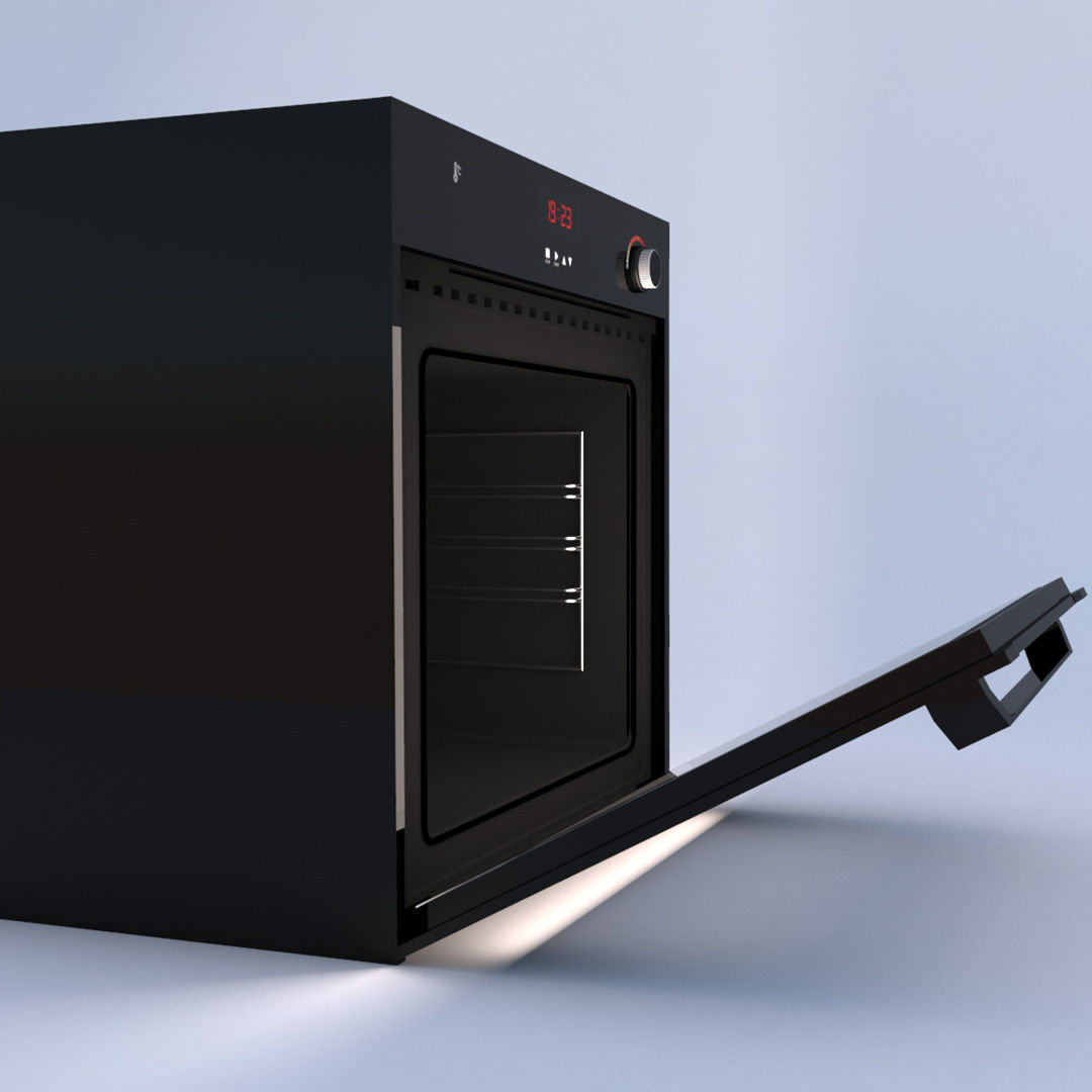 Black Wall Oven 3D Model 3D model_4