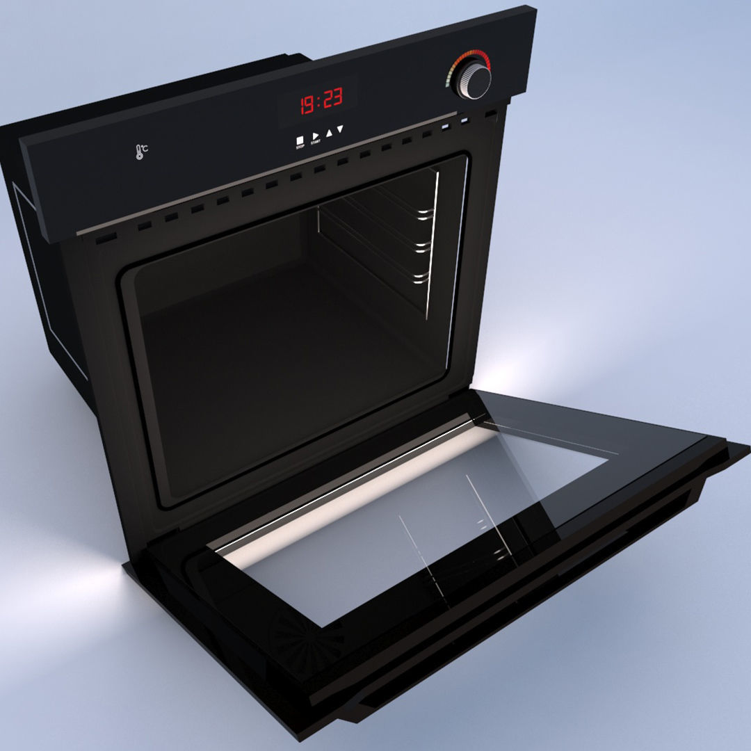 Black Wall Oven 3D Model 3D model_10