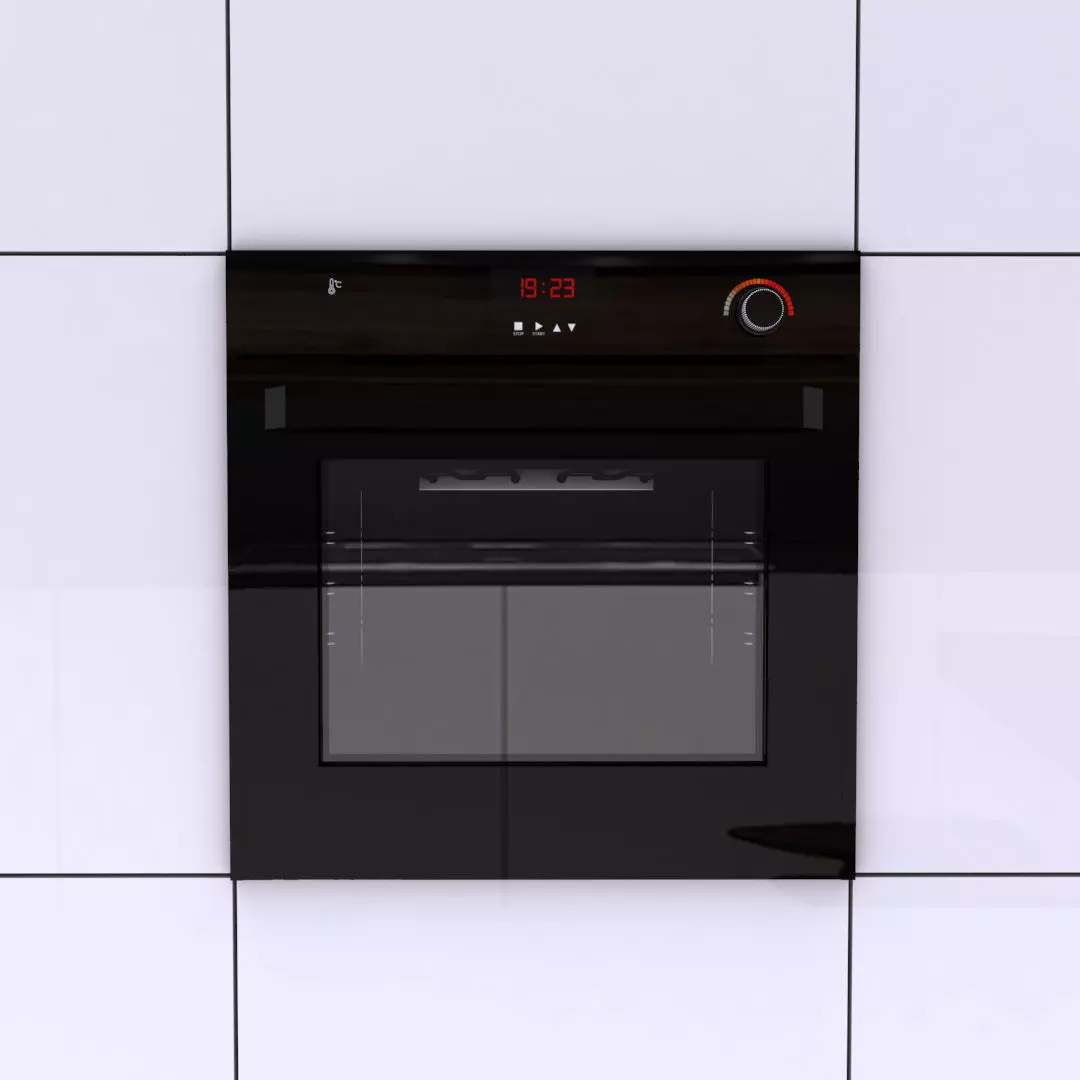 Black Wall Oven 3D Model 3D model_0