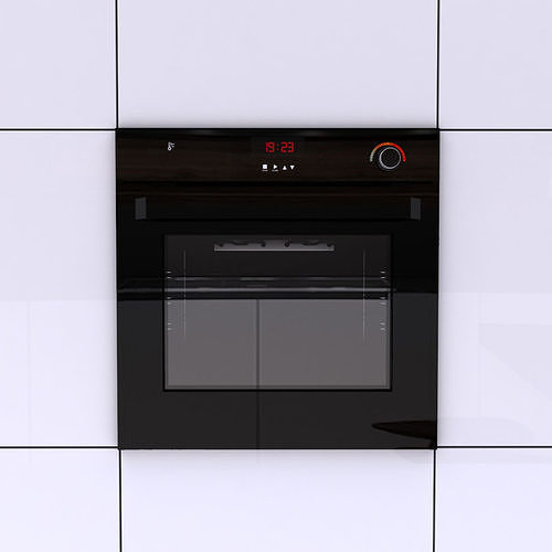 Black Wall Oven 3D Model 3D model