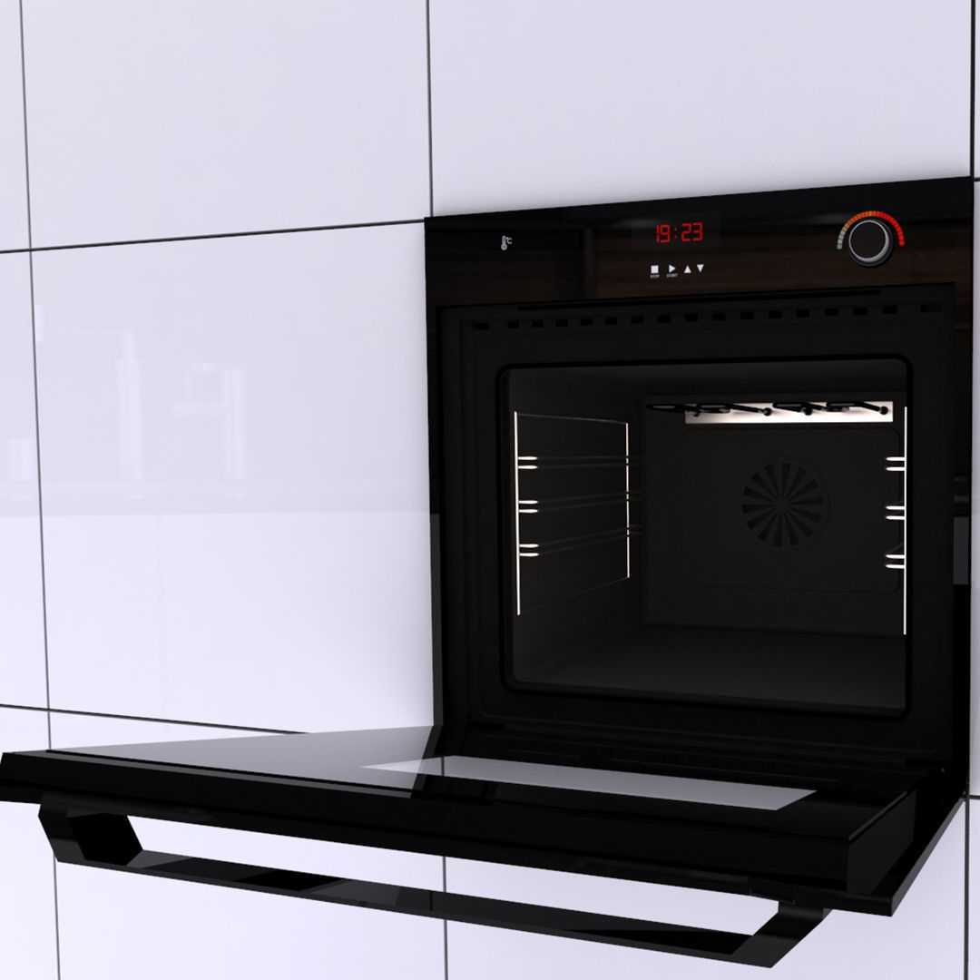 Black Wall Oven 3D Model 3D model_1
