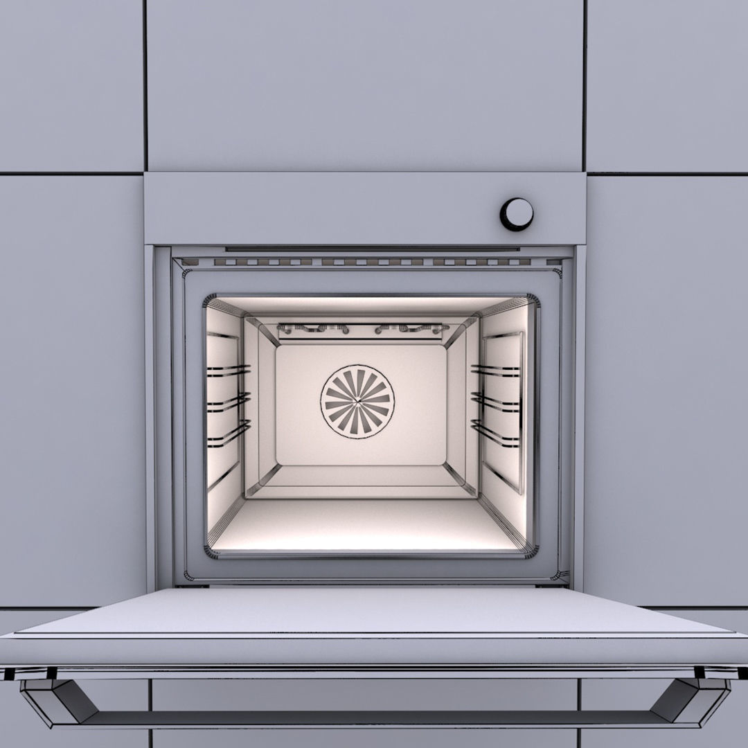 Black Wall Oven 3D Model 3D model_11