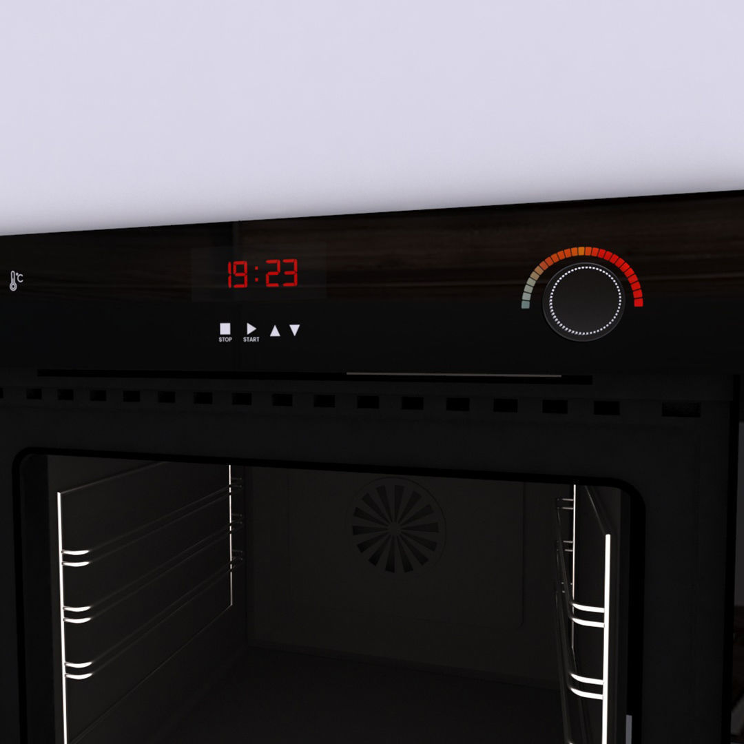Black Wall Oven 3D Model 3D model_2