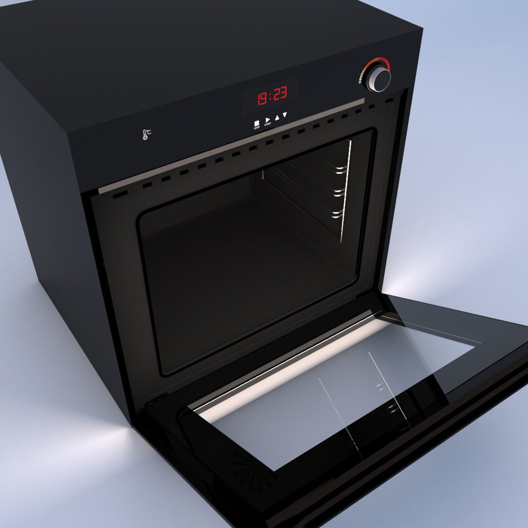 Black Wall Oven 3D Model 3D model_8