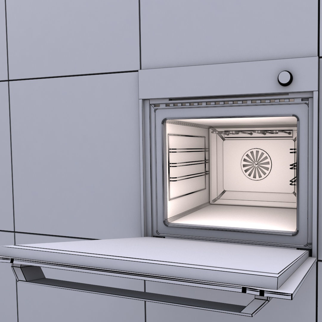 Black Wall Oven 3D Model 3D model_12