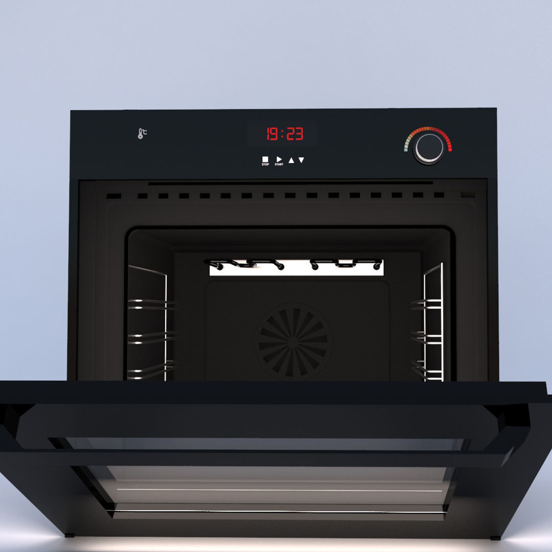 Black Wall Oven 3D Model 3D model_6