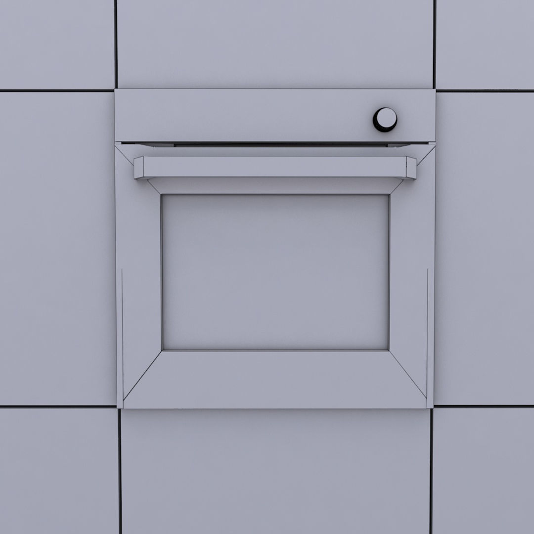 Black Wall Oven 3D Model 3D model_13