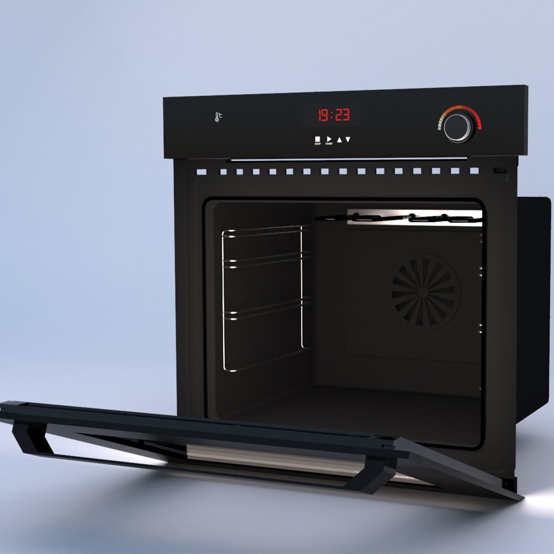 Black Wall Oven 3D Model 3D model_9
