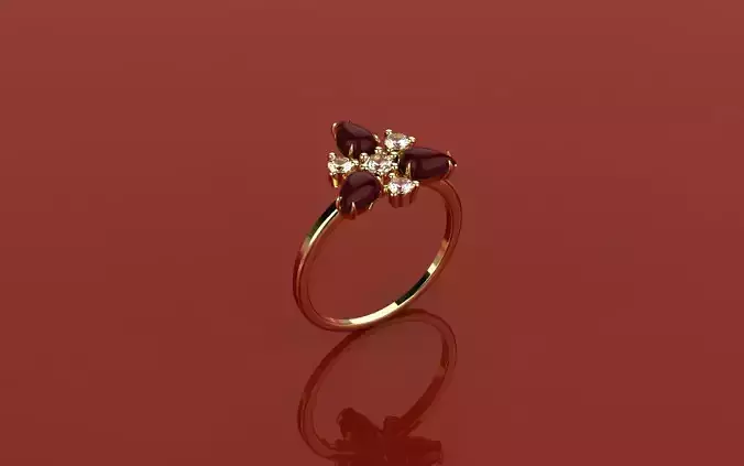 Ring Fusion Flowers Soft - Jewelry 3D - AN-11 3D print model