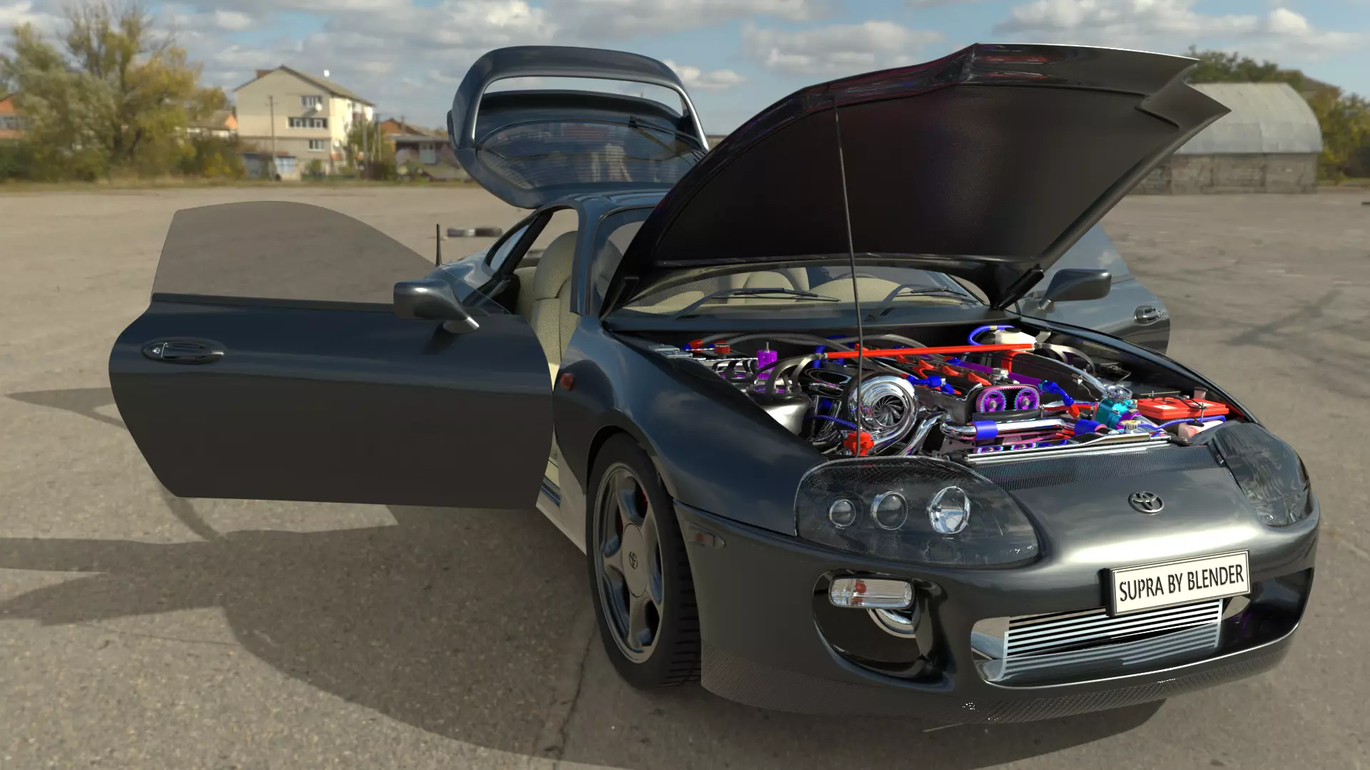 Supra Mk4 Turbo charged 3D model_0