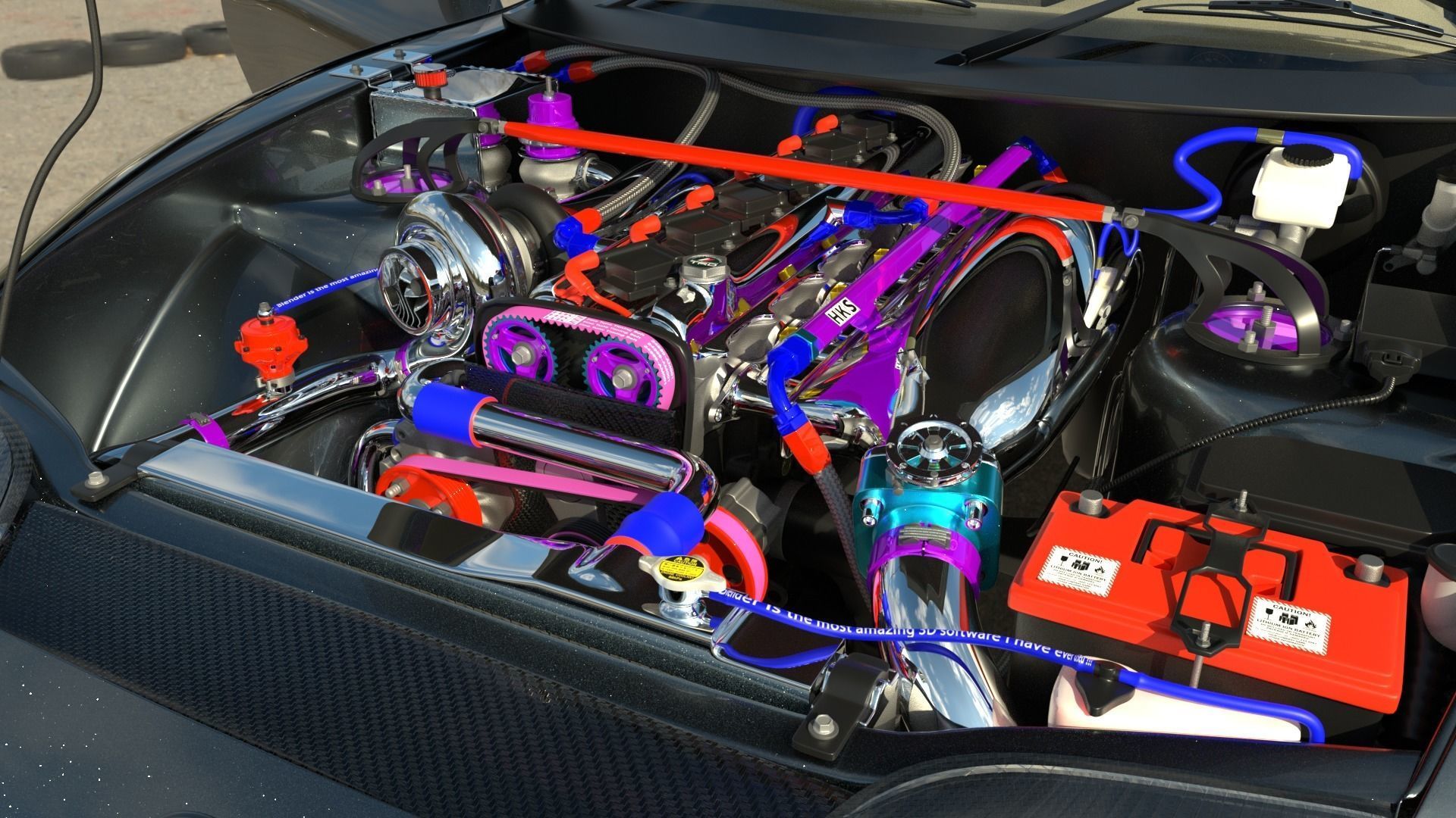 Supra Mk4 Turbo charged 3D model_2