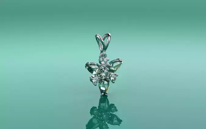 Pendant Fusion Flowers Soft - Jewelry 3D - PG-12 3D print model