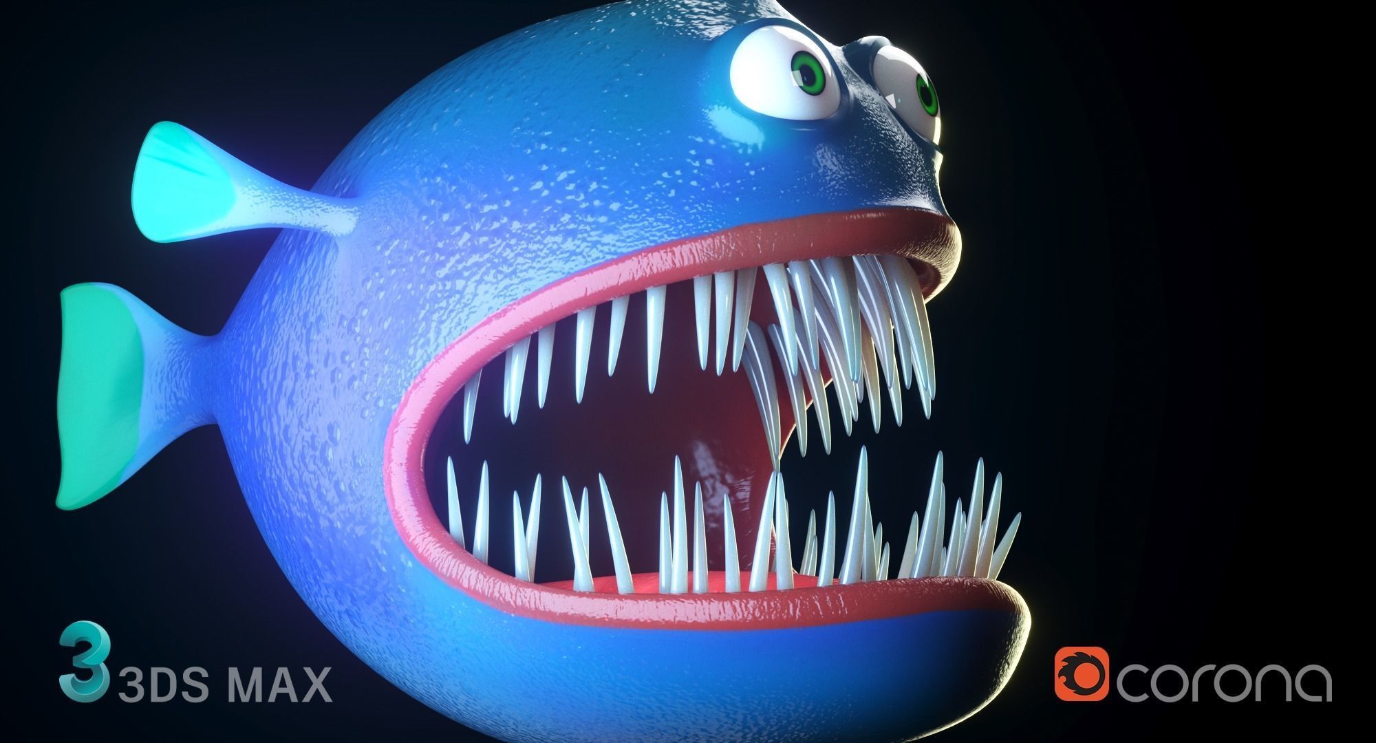 Cartoon Angler  Fish 3D model_4