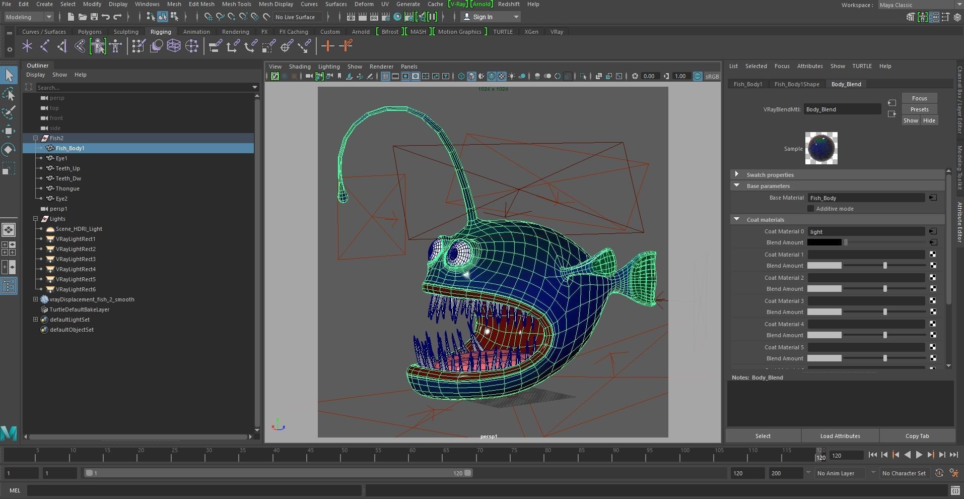 Cartoon Angler  Fish 3D model_9