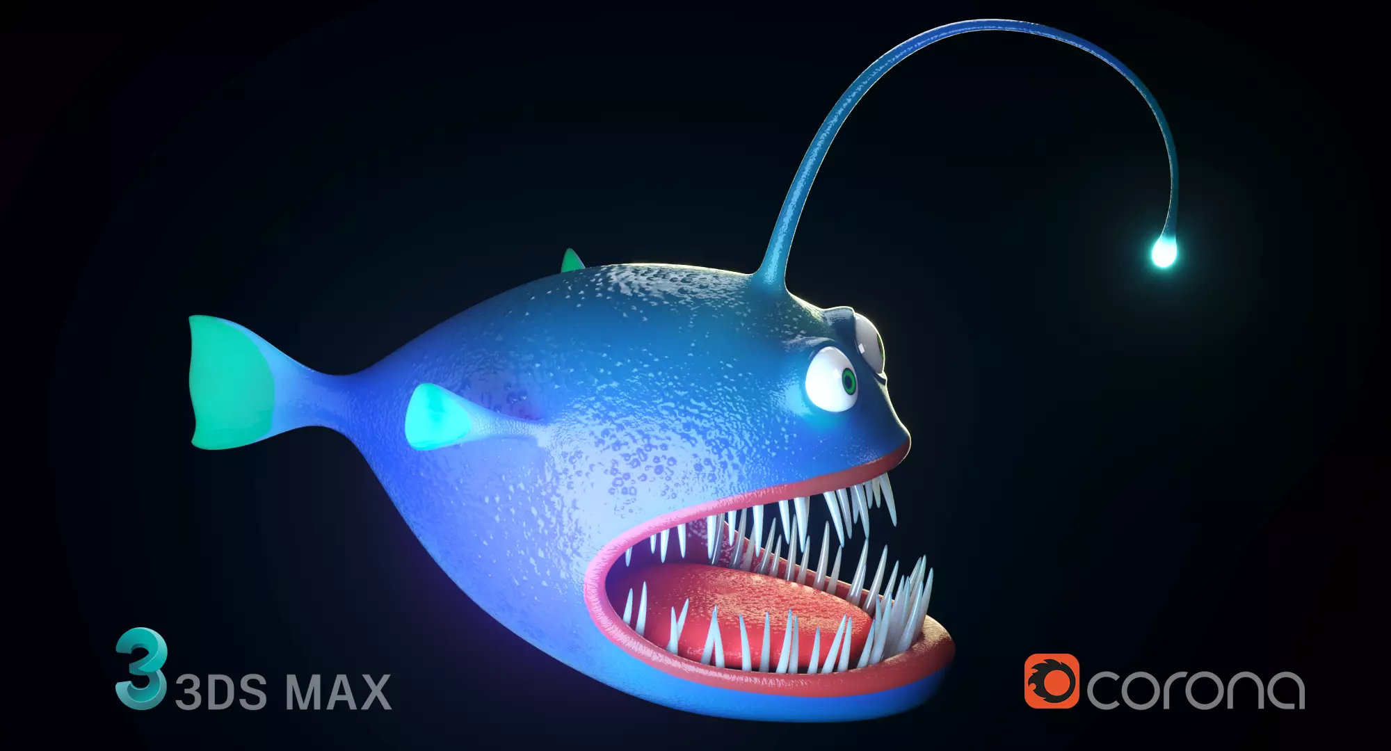 Cartoon Angler  Fish 3D model_0