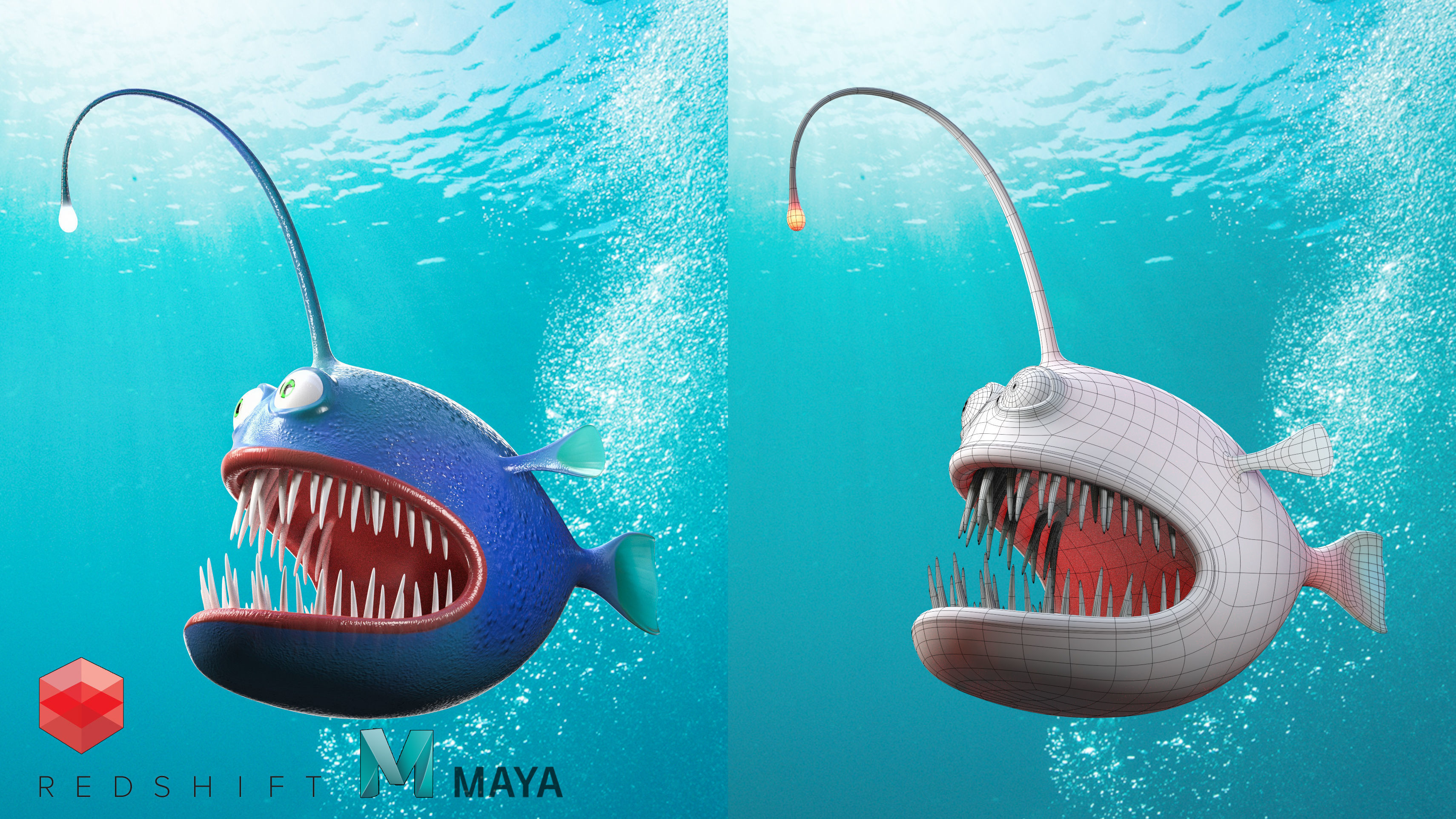 Cartoon Angler  Fish 3D model_5