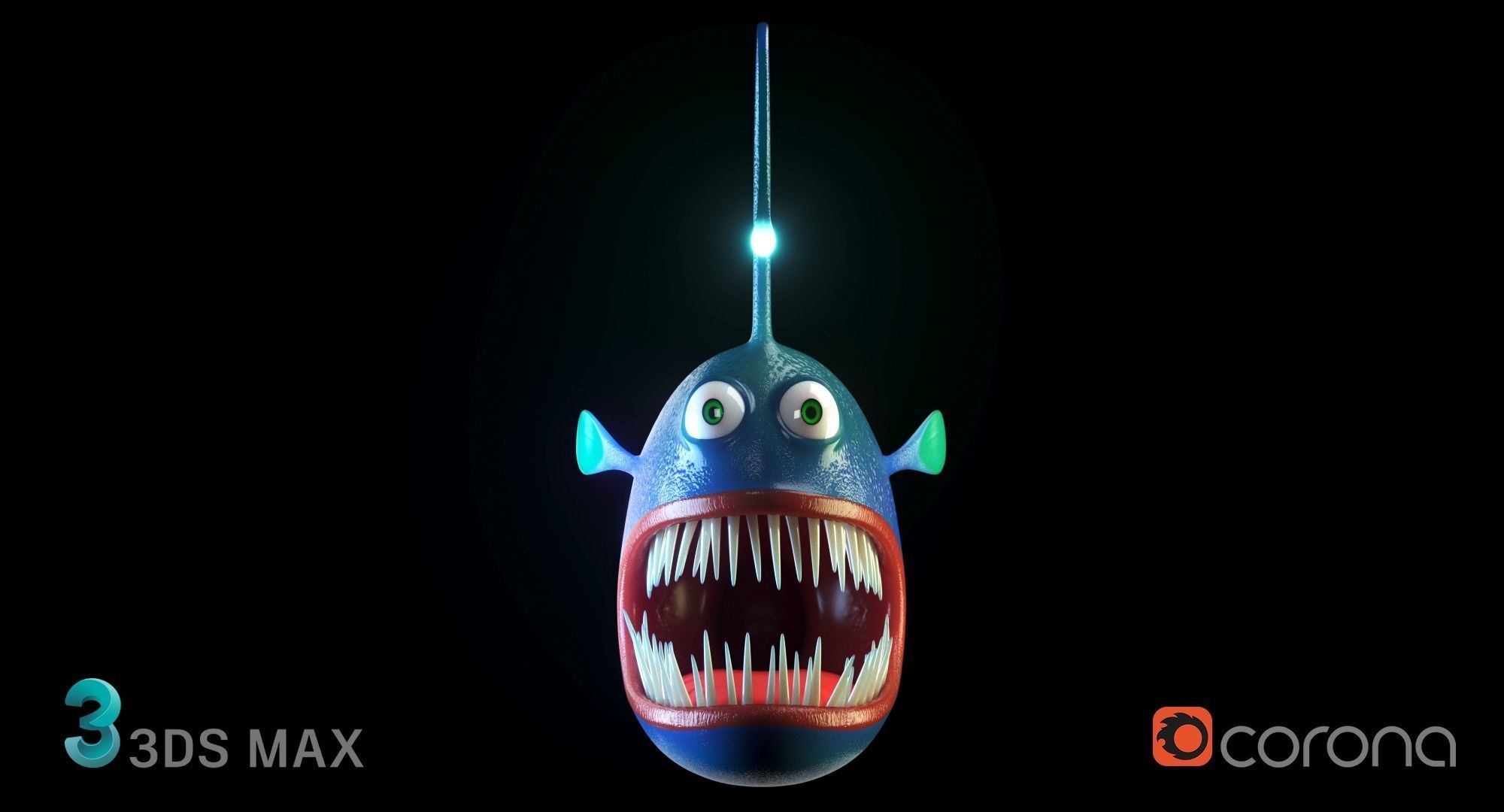 Cartoon Angler  Fish 3D model_3