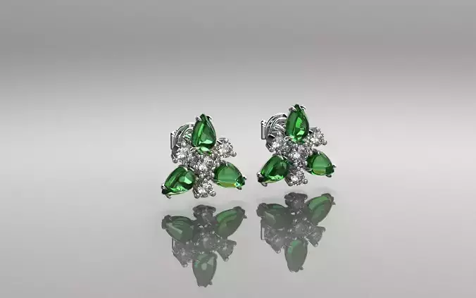 Earring Fusion Flowers Soft - Jewelry 3D - BR-13 3D print model