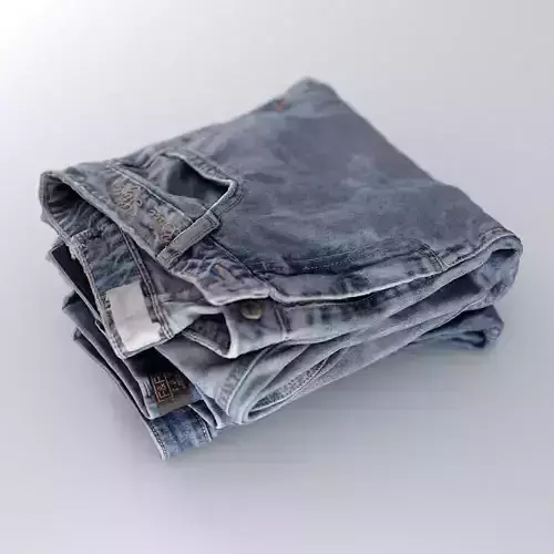 Stack Of Folded Womens Jeans 111 3D model