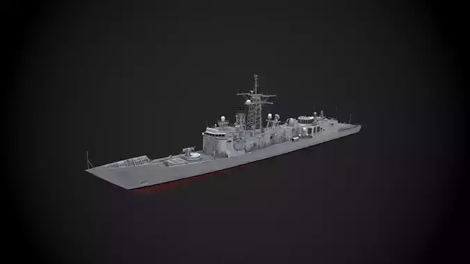 Oliver Hazar Perry  Frigate Low-poly 3D model