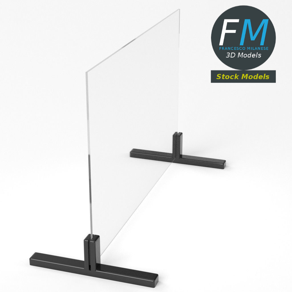 Acrylic safety barrier 3D model_5